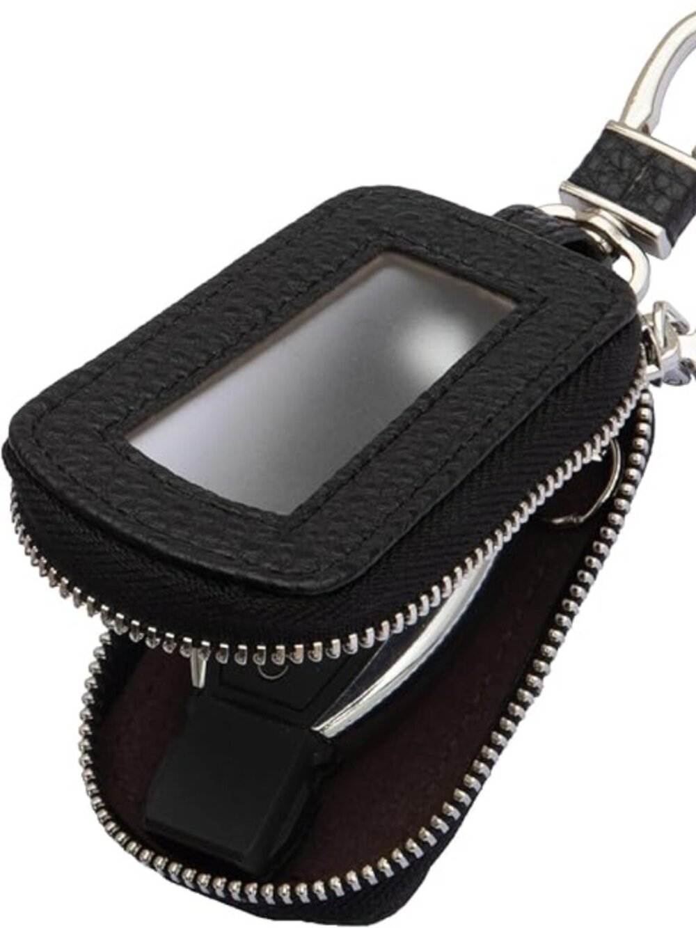 Premium Leather Key Fob Case Universal Car Key Holder Black